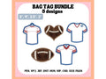 Football Bag Tag Applique Embroidery Bundle,  2