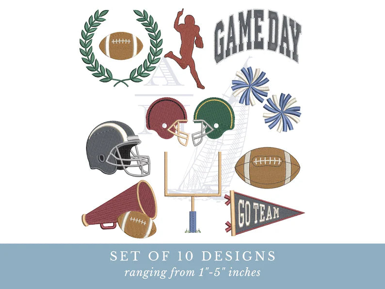 Football Embroidery Design SET OF 10